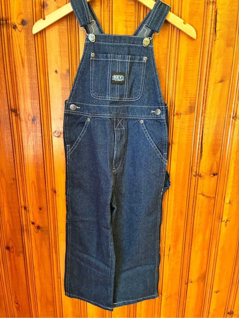 KEY Kids Dark Denim Overalls with Adjustable Straps